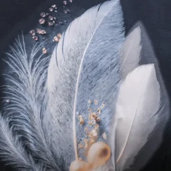 Pościel 160x200 bawełna satynowa dwustronna GierekHoff gruba 3 części GH 3140 Navy Feather