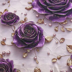 Pościel 140x200 bawełna satynowa wzór 5D dwustronna GierekHoff gruba 2 części GH 3122 Berry Rose