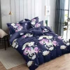Pościel 160x200 dla dzieci bawełna satynowa 3D Cotton World gruba 3 części 2513 jednorożec granat