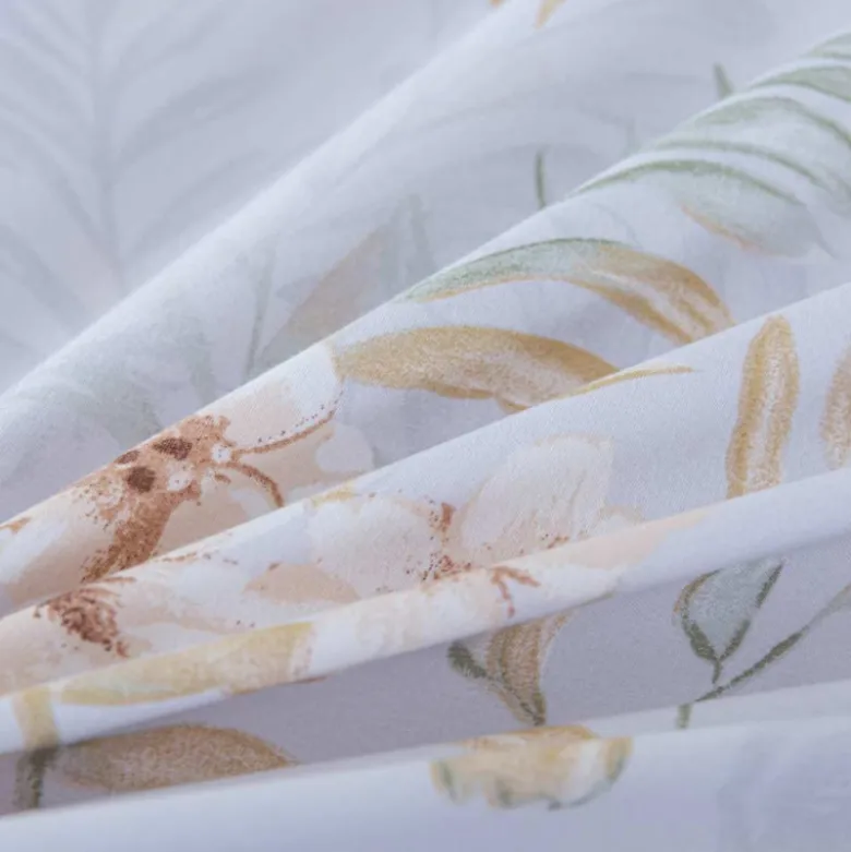 Pościel z falbanką 220x200 mikrofibra Cotton World 3 części niebieska w kwiaty 2905