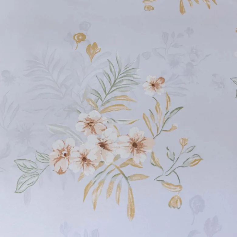 Pościel z falbanką 160x200 mikrofibra Cotton World 3 części niebieska w kwiaty 2905