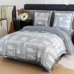 Pościel z lampasami 220x200 mikrofibra Cotton World 3 części FPD 2926
