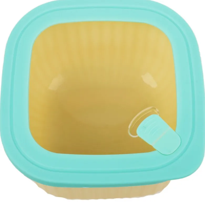Pojemniki kwadratowe lunchbox MG Home Misto zestaw 4 sztuk hermetyczne 3600/2400/1400/750 ml kremowe