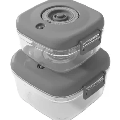 Pojemniki próżniowe na żywność MG Home Clever 650/1350/2500 ml w zestawie z pompką szare