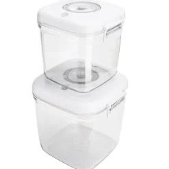 Pojemniki próżniowe na żywność MG Home Clever 650/1350/2500 ml w zestawie z pompką białe