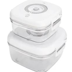 Pojemniki próżniowe na żywność MG Home Clever 650/1350/2500 ml w zestawie z pompką białe