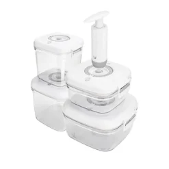 Pojemniki próżniowe na żywność MG Home Clever 650/1350/2500 ml w zestawie z pompką białe