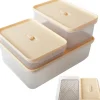Pojemniki prostokątne lunchbox MG Home Misto z podkładką zestaw 3 sztuki hermetyczne 4400/2200/1000 ml brzoskwiniowe