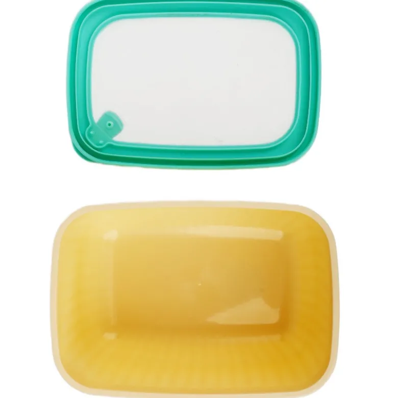Pojemniki prostokątne lunchbox MG Home Misto zestaw 4 sztuk hermetyczne 4500/2700/1400/650 ml kremowe