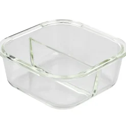Pojemniki szklane dzielone dwukomorowe Florina Frigo 750 ml zestaw 3 sztuki kwadratowe lunchbox hermetyczne