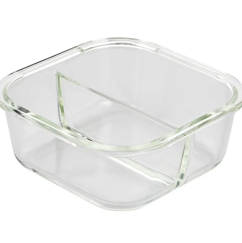 Pojemniki szklane dzielone dwukomorowe Florina Frigo 750 ml zestaw 3 sztuki kwadratowe lunchbox hermetyczne