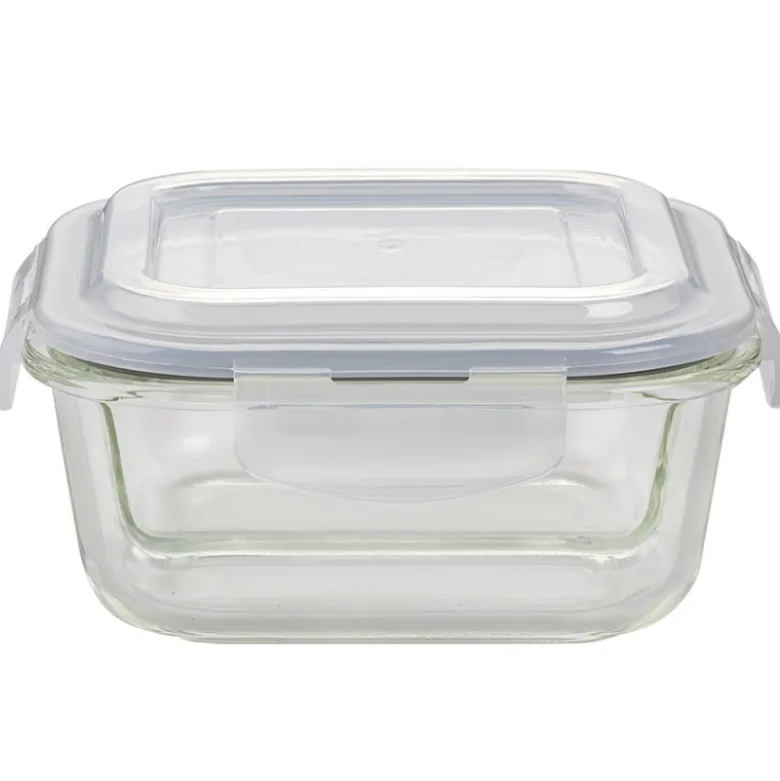 Pojemniki szklane dzielone dwukomorowe Florina Frigo 750 ml zestaw 3 sztuki kwadratowe lunchbox hermetyczne