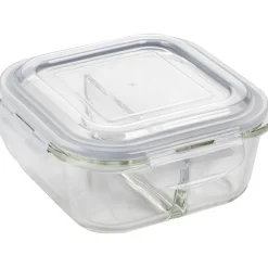 Pojemniki szklane dzielone dwukomorowe Florina Frigo 750 ml zestaw 3 sztuki kwadratowe lunchbox hermetyczne