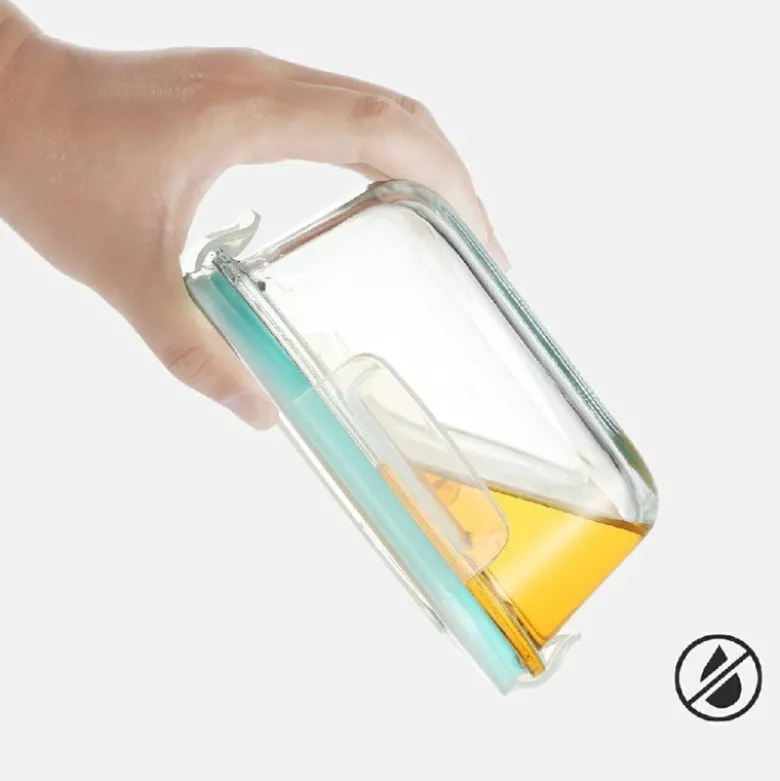 Pojemniki szklane kwadratowe lunchbox GierekHoff Corio GH 1102 zestaw 3 sztuki żaroodporne hermetyczne 1200/800/320 ml