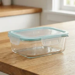 Pojemniki szklane kwadratowe lunchbox GierekHoff Corio GH 1115 zestaw 4 sztuki żaroodporne hermetyczne 800/520/320/150 ml