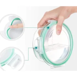 Pojemniki szklane okrągłe lunchbox GierekHoff Corio GH 1101 zestaw 3 sztuki żaroodporne hermetyczne 1200/950/400 ml