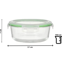 Pojemniki szklane okrągłe lunchbox GierekHoff Corio GH 1101 zestaw 3 sztuki żaroodporne hermetyczne 1200/950/400 ml