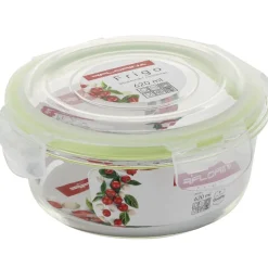 Pojemniki szklane okrągłe lunchbox Florina Frigo zestaw 3 sztuki żaroodporne hermetyczne 620 ml