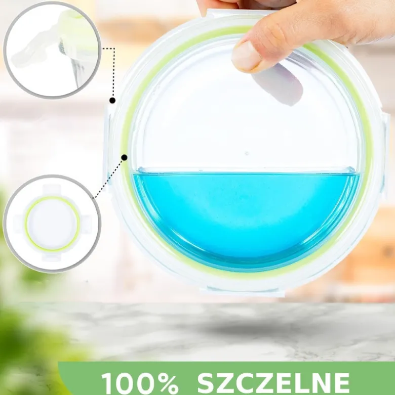 Pojemniki szklane okrągłe lunchbox Florina Frigo zestaw 3 sztuki żaroodporne hermetyczne 620 ml