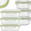 Pojemniki szklane zestaw 6 sztuk na żywność jedzenie Florina Frigo pudełko śniadaniówka lunchbox okrągłe prostokątne hermetyczne