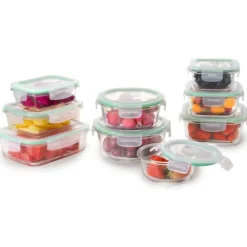 Pojemniki szklane zestaw 9 sztuk lunchbox GierekHoff Corio do przechowywania żaroodporne hermetyczne GH 1110
