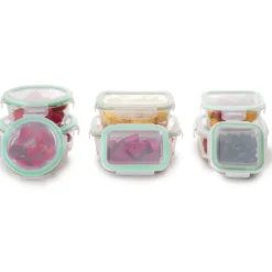 Pojemniki szklane zestaw 9 sztuk lunchbox GierekHoff Corio do przechowywania żaroodporne hermetyczne GH 1110