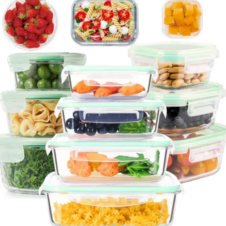 Pojemniki szklane zestaw 10 sztuk lunchbox GierekHoff Corio żaroodporne hermetyczne