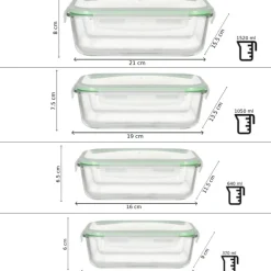 Pojemniki szklane zestaw 10 sztuk lunchbox GierekHoff Corio żaroodporne hermetyczne