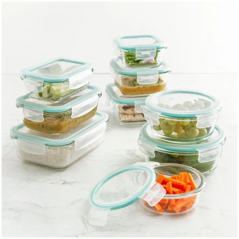 Pojemniki szklane zestaw 10 sztuk lunchbox GierekHoff Corio żaroodporne hermetyczne