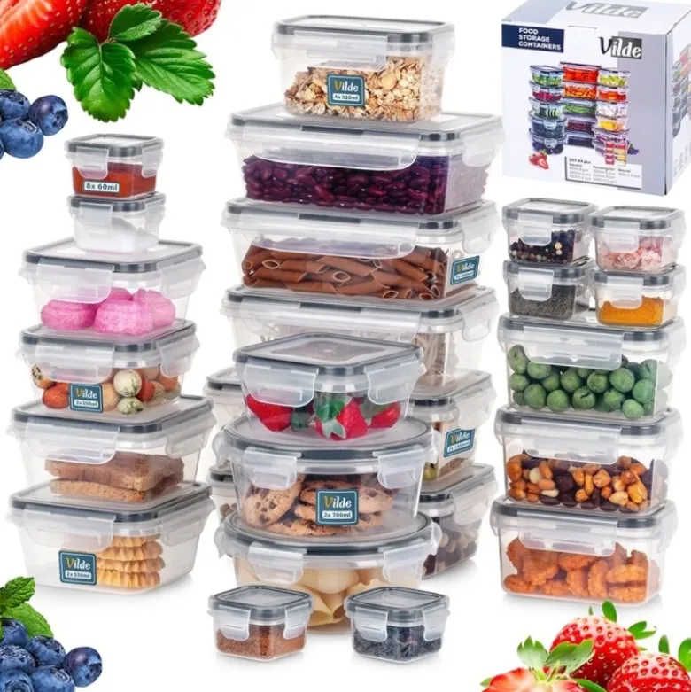 Pojemniki z pokrywką 60/320/350/550/700/840 ml lunchbox zestaw 24szt hermetyczne