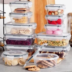 Pojemniki z pokrywką 350/550/700/840 ml lunchbox zestaw 12 szt hermetyczne