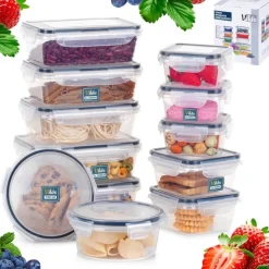 Pojemniki z pokrywką 350/550/700/840 ml lunchbox zestaw 12 szt hermetyczne