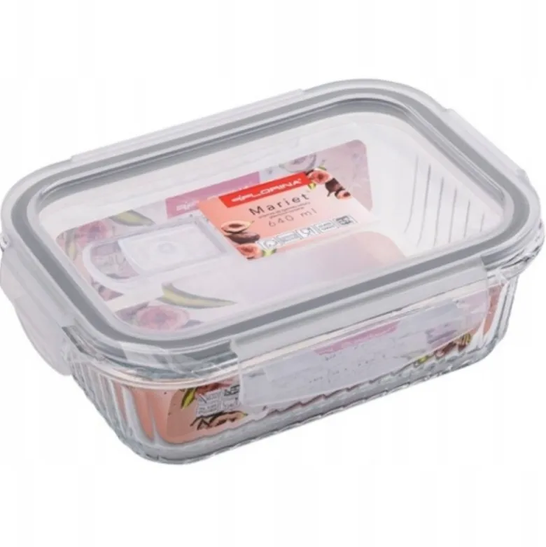 Pojemnik 640 ml na żywność jedzenie pudełko z pokrywką lunchbox prostokątny hermetyczny Mariet Florina