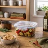 Pojemnik 1200 ml na żywność jedzenie pudełko z pokrywką lunchbox kwadratowy hermetyczny MGHome