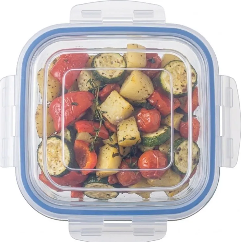 Pojemnik 1200 ml na żywność jedzenie pudełko z pokrywką lunchbox kwadratowy hermetyczny MGHome