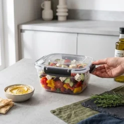 Pojemnik 2400ml na żywność jedzenie pudełko z pokrywką lunchbox kwadratowy hermetyczny Tragar