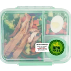 Pojemnik śniadaniowy plastikowy lunchbox GierekHoff Bento 5 komór z pojemnikiem na sos śniadaniówka na żywność GH 1106