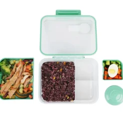 Pojemnik śniadaniowy plastikowy lunchbox GierekHoff Bento 5 komór z pojemnikiem na sos śniadaniówka na żywność GH 1106