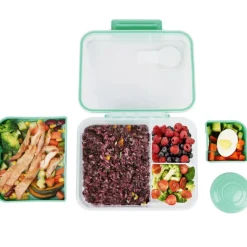 Pojemnik śniadaniowy plastikowy lunchbox GierekHoff Bento 5 komór z pojemnikiem na sos śniadaniówka na żywność GH 1106