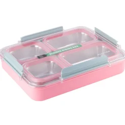 Pojemnik obiadowy z pokrywką 1800ml do przechowywania żywności różowy lunchbox KM 2147 Kamille