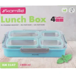 Pojemnik obiadowy z pokrywką 1800ml do przechowywania żywności niebieski lunchbox KM 2147 Kamille