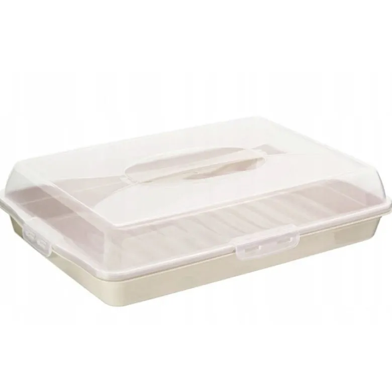 Pojemnik plastikowy na ciasto beżowy 45x31x10 cm Tragar 30307