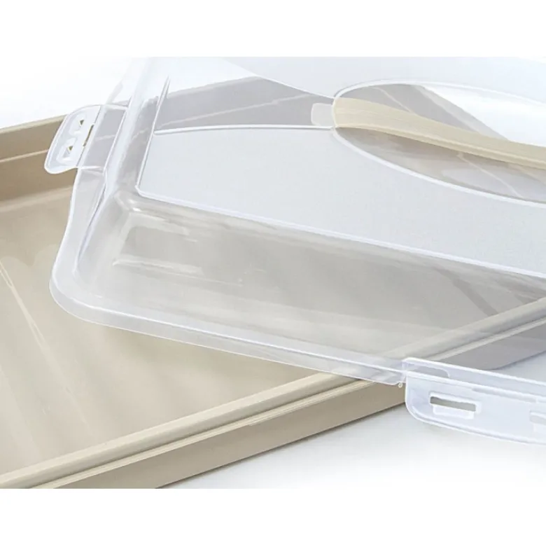 Pojemnik plastikowy na ciasto beżowy 45x31x10 cm Tragar 30307