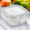 Pojemnik szklany dzielony dwukomorowy Florina Frigo 750 ml kwadratowy lunchbox hermetyczny