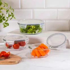 Pojemnik szklany 950 ml okrągły lunchbox Altom Fresh żaroodporny hermetyczny