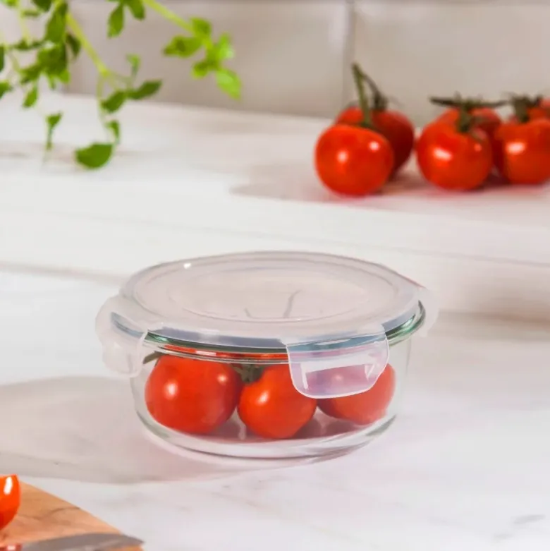 Pojemnik szklany 600 ml okrągły lunchbox Altom Fresh żaroodporny hermetyczny