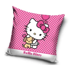 Poszewka dwustronna velvetowa dla dzieci 40x40 cm na jaśka Hallo Kitty realistyczny wzór HK 223005