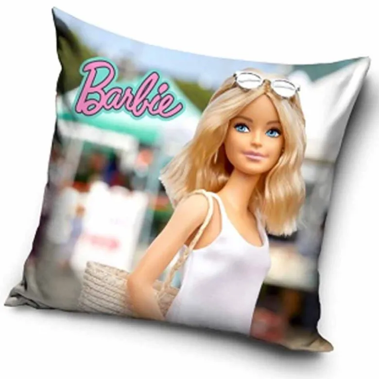 Poszewka velvet 40x40 na poduszkę jaśka realistyczny wzór Barbie 224009