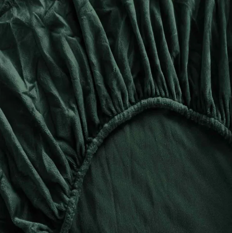 Prześcieradło z gumką "miś" 90x200 grube butelkowa zieleń Cotton World 2380