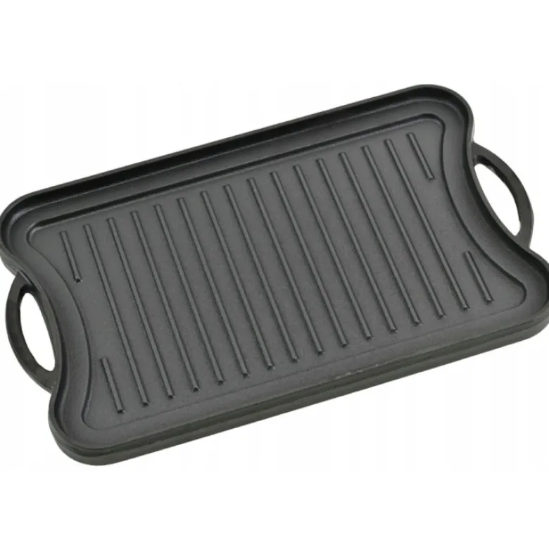 Płyta żeliwna grillowa na ognisko 42x26 cm Krisberg KR 2569 dwustronna patelnia na ruszt